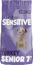 Burgess Sensitive Senior Dry Dog Food 7+ Years Rich in Turkey Dog Feed 12.5Kg uk 3.20 per kilo
