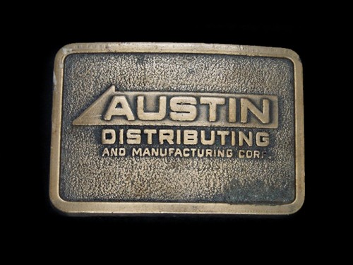 TH15103 VINTAGE 1980s *AUSTIN DISTRIBUTING AND MANUFACTURING CORP.* BELT BUCKLE