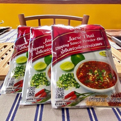 3 x 30 g. Thai Dip Sauce Pulver Mixed Jaew Super Hot Seasoning