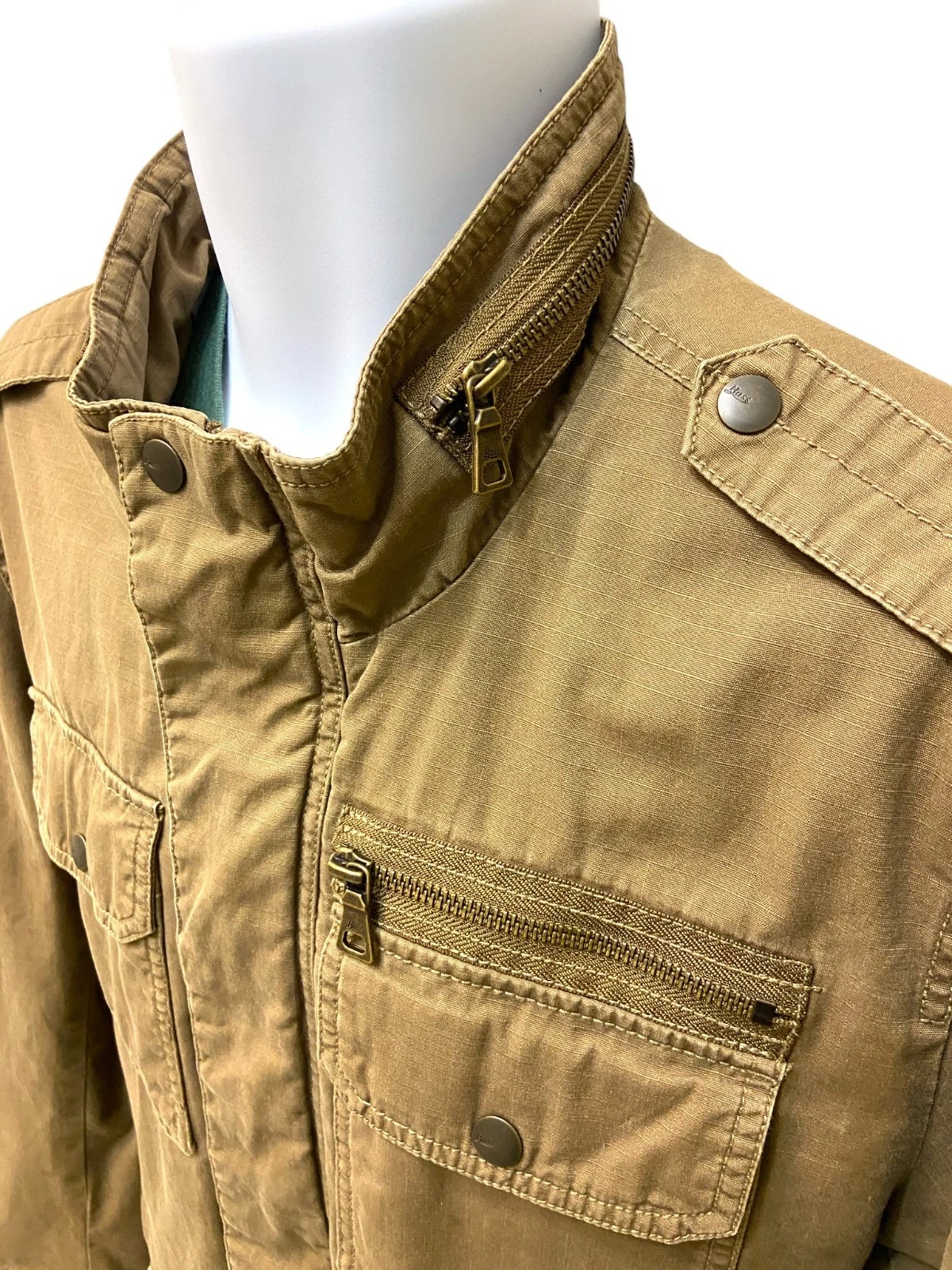 GH Bass & Co Men’s Brown Canvas Utility Jacket Medium Rugged Outdoor