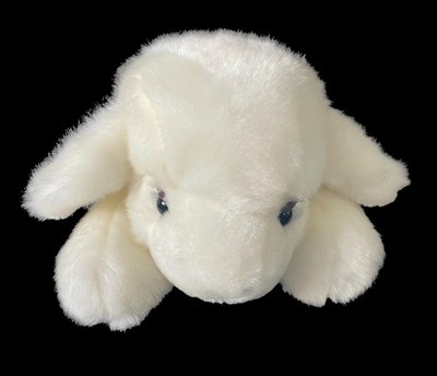 Vintage SKM Enterprises White Lamb Sheep Plush 17'' Laying Stuffed Animal Toy