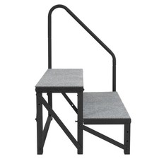 2 Steps Ladder RV Step 660Lbs w/Handrail For Trailer Travel Camper Home Stairs