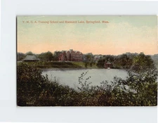 Postcard YMCA Training School & Massasoit Lake Springfield Massachusetts USA