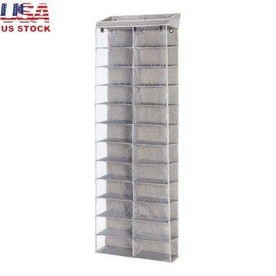 24 Shelf Over the Door Shoe Organizer Closet Storage Shoes Socks Accessories New