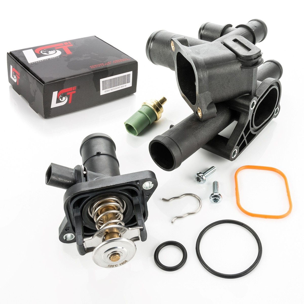 Coolant Regulator Housing Sensor Thermostat 105 °C For VW BORA 1J GOLF 4 IV 1.6