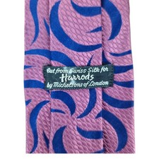 Vintage Silk Tie Harrods Purple Pink Navy 1970s Harrods Michelsons Of London
