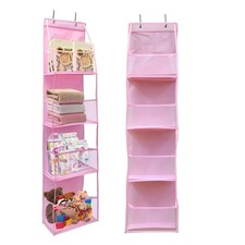 Over The Door Organizer Storage,4 Shelf Swing-Proof Behind Door Organizers wi...