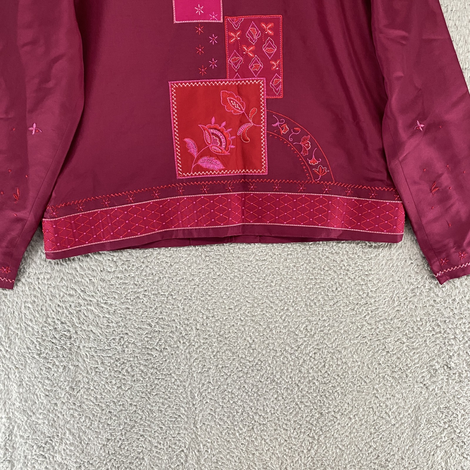 Coldwater Creek Jacket Womens Medium Silk Embroid… - image 8