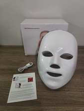 LED Light Therapy Mask for Face Skin Health, Plastic, White, Unisex
