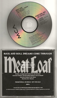 MEAT LOAF - ROCK AND ROLL DREAMS COME THROUGH 4 VERSIONS USA PROMO CD FROM 1993