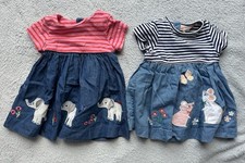 X2 John Lewis Baby Girls Dresses. Size 0-3 Months. VGC