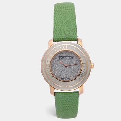 Valentino Silver Yellow Gold Plated Histoire Womens Wristwatch 37 mm