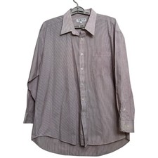 Givenchy Monsieur Men s 18 Dress Shirt Red Pinstripe Long Sleeve Button Front
