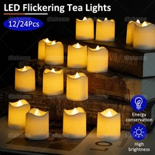 12/24 Pack Flameless Flickering Led Tea Lights Battery Operated Candle Wedding