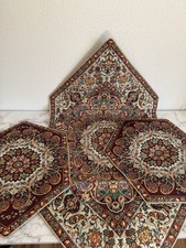Oriental Decorative Tablecloth Set with Intricate Floral Patterns
