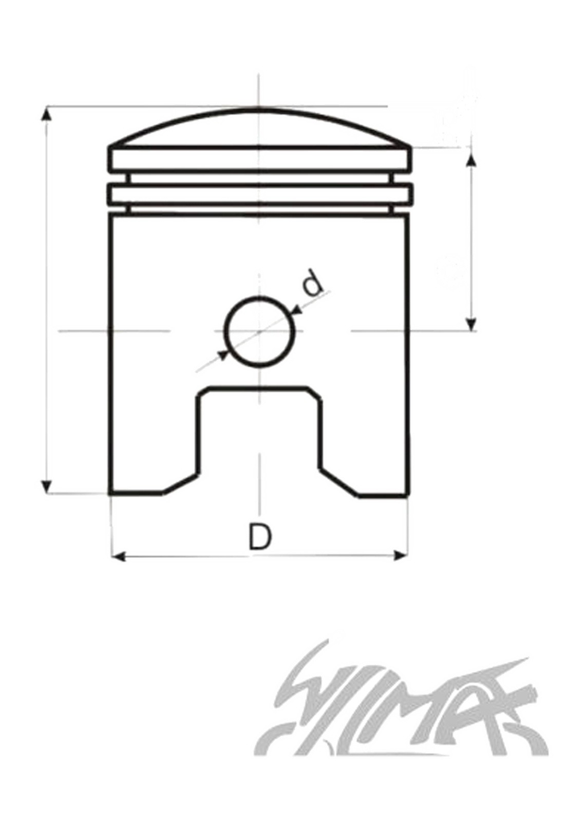 Piston pour Yamaha PW 50cc cylindre origine dimensions 40.00/10/25.5 mm