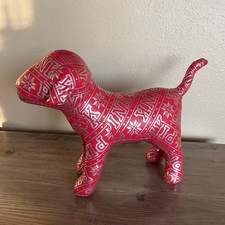 Victoria  s Secret PINK Holiday Dog Plush Large 10" Red Silver Snowflake 2015