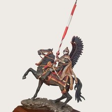 54MM Polish Winged Hussar Resin Figure Mounted Knight Historical Bust