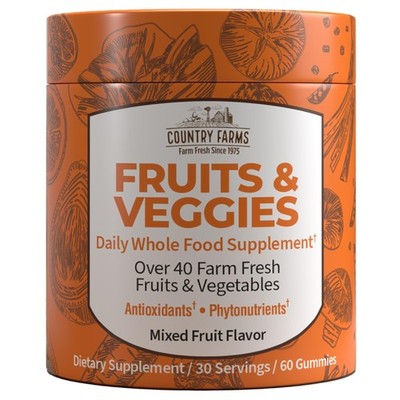 Fruits and Veggies Gummies, with Over 40 Farm Fresh Fruits & Vegetables, Pack...