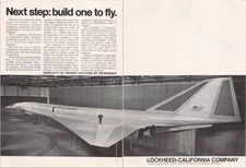 Lockheed California L-2000 SST Supersonic Jet Airliner 2 Page Print Ad 1966