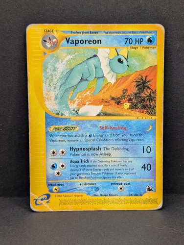 Vaporeon 33/144 Skyridge Regular Non-Holo Vintage Pokemon TCG WOTC HP+