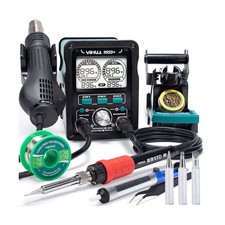 YIHUA 995D EVO Soldering Hot Air Station Kit 2-IN-1 110W Soldering Iron with...