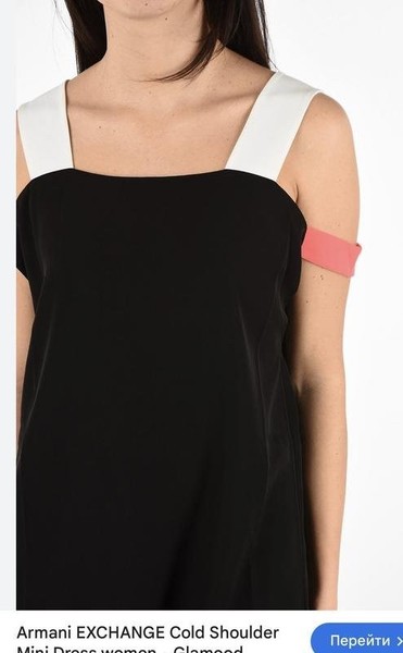 Women Armani Exchange Dress Black Polyester 38 / M