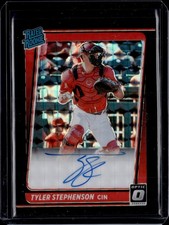 TYLER STEPHENSON #1/1 2021 OPTIC BLACK FINITE ON CARD AUTO RATED ROOKIE RC REDS
