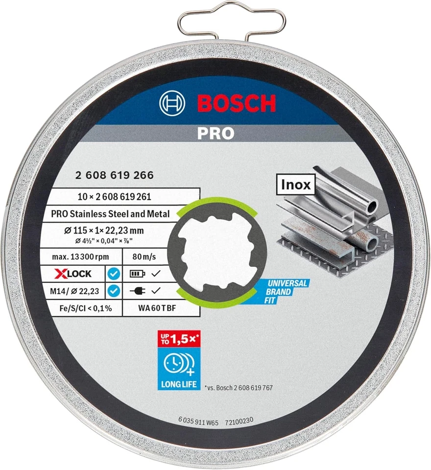 Bosch Professional 2608619266 Pack de 10 discos de corte recto estándar Foto 2 de 4
