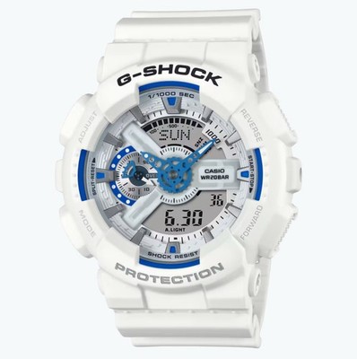 Casio G Shock ANALOG-DIGITAL 110 SERIES GA110HDS-7A White Band