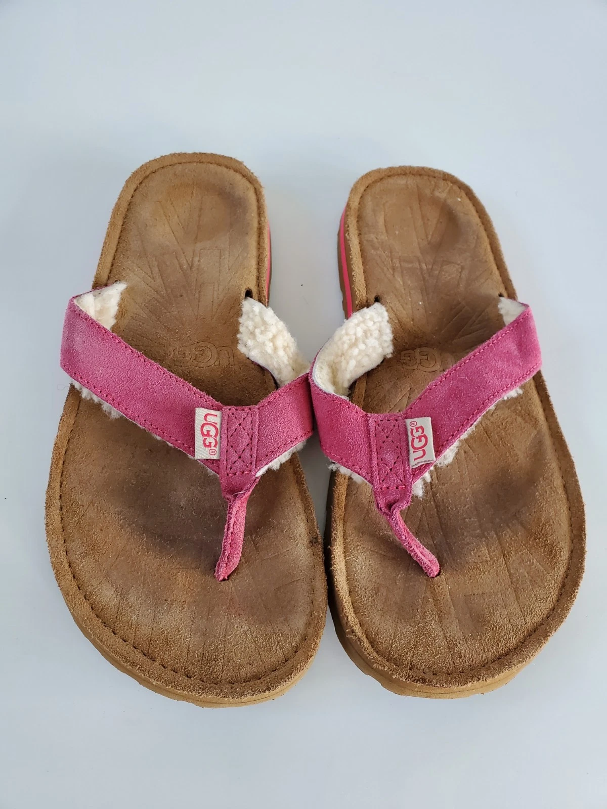UGG TASMINA sandalo infradito donna marrone e rosa foderato pelle di pecora sandali bassi 9W
