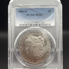 1884-O Morgan 90% Silver Dollar PCGS MS 63 Slab Has Crack In It