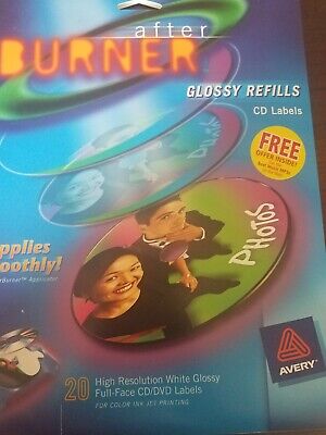 AVERY AFTER BURNER CD/DVD labels Gold J8778A-8