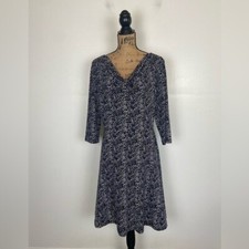 Tahari Arthur S. Levine Liquid Knit Midi Dress Size 12 Black & White Cowl Neck