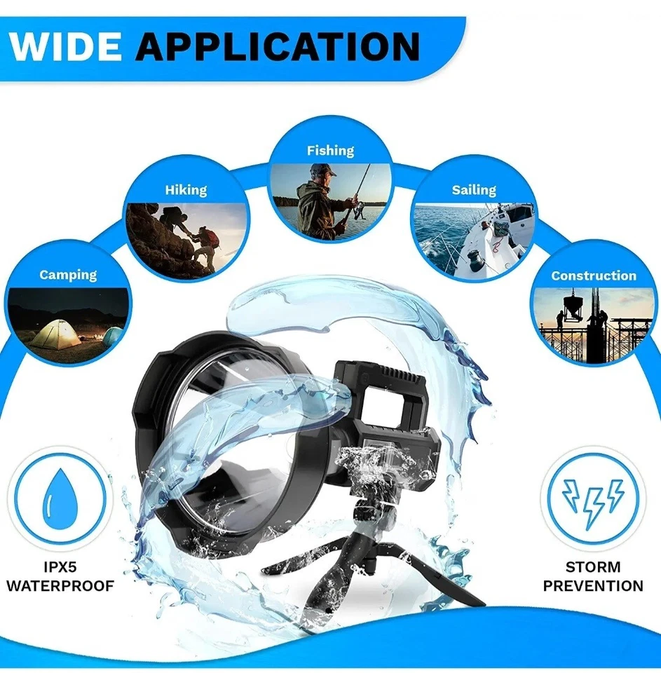 Linternas LED Altos Lúmenes | Linterna Foco LED Recargable | 90000... Foto 3 de 4