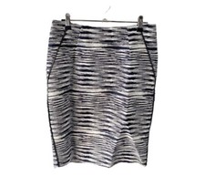 David Lawrence Skirt Women Size 8 Black White Geometric Print Pencil Straight