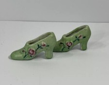 Vintage Lot Of 2 Occupied Japan Miniature High Heel with Raised Flowers
