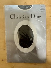 Christian Dior VTG nylon Tights Pave glitter black Rhinestone Sz 2