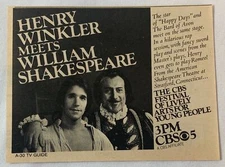 1977 CBS tv ad ~ HENRY WINKLER MEETS WILLIAM SHAKESPEARE