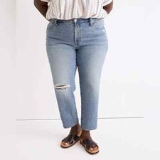 Madewell Mid-Rise Perfect Vintage Jean Ainsdale Wash Knee-Rip NE041 Size 24 Plus