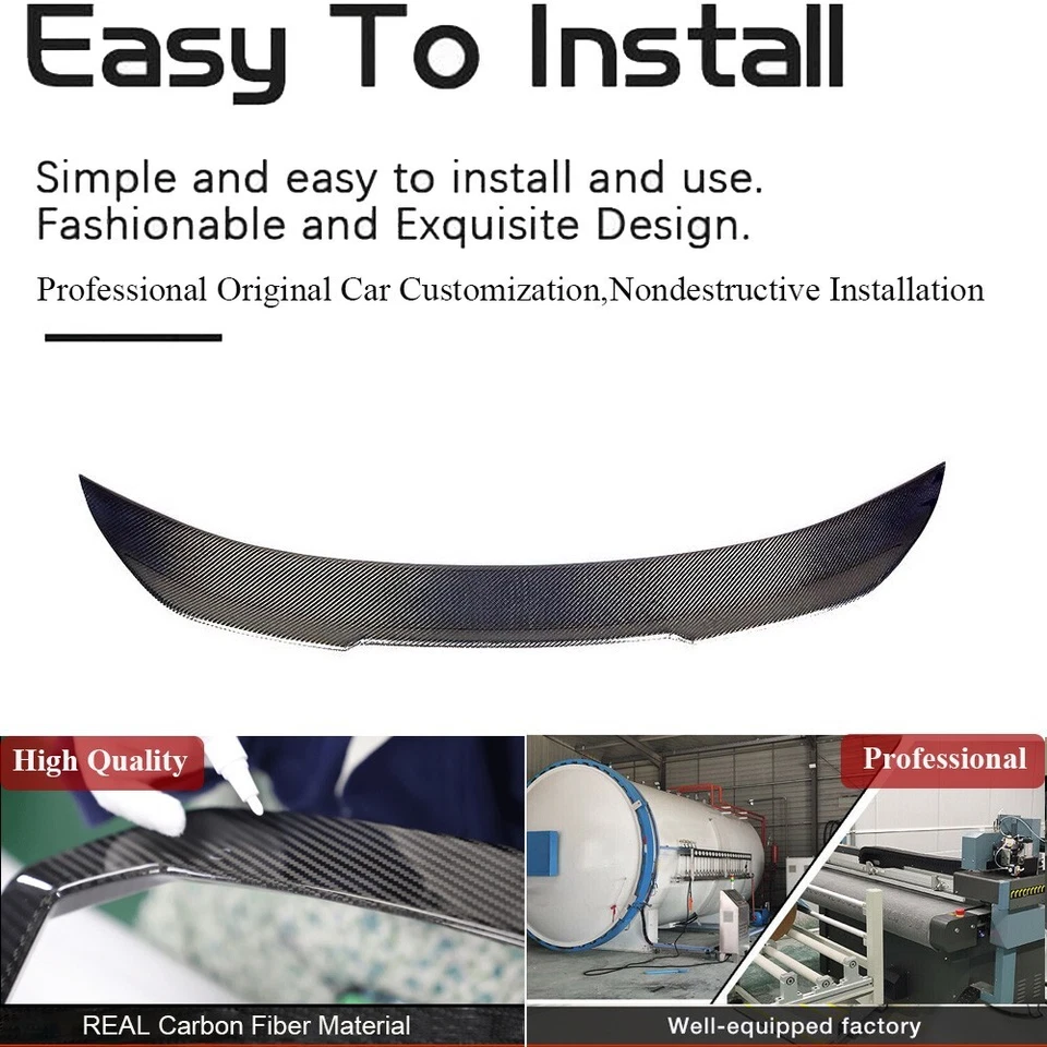 Se adapta a BMW F13 F06 640i 650i M6 12-18 alerón trasero alerón labio de ala trasera carbono real Foto 2 de 4