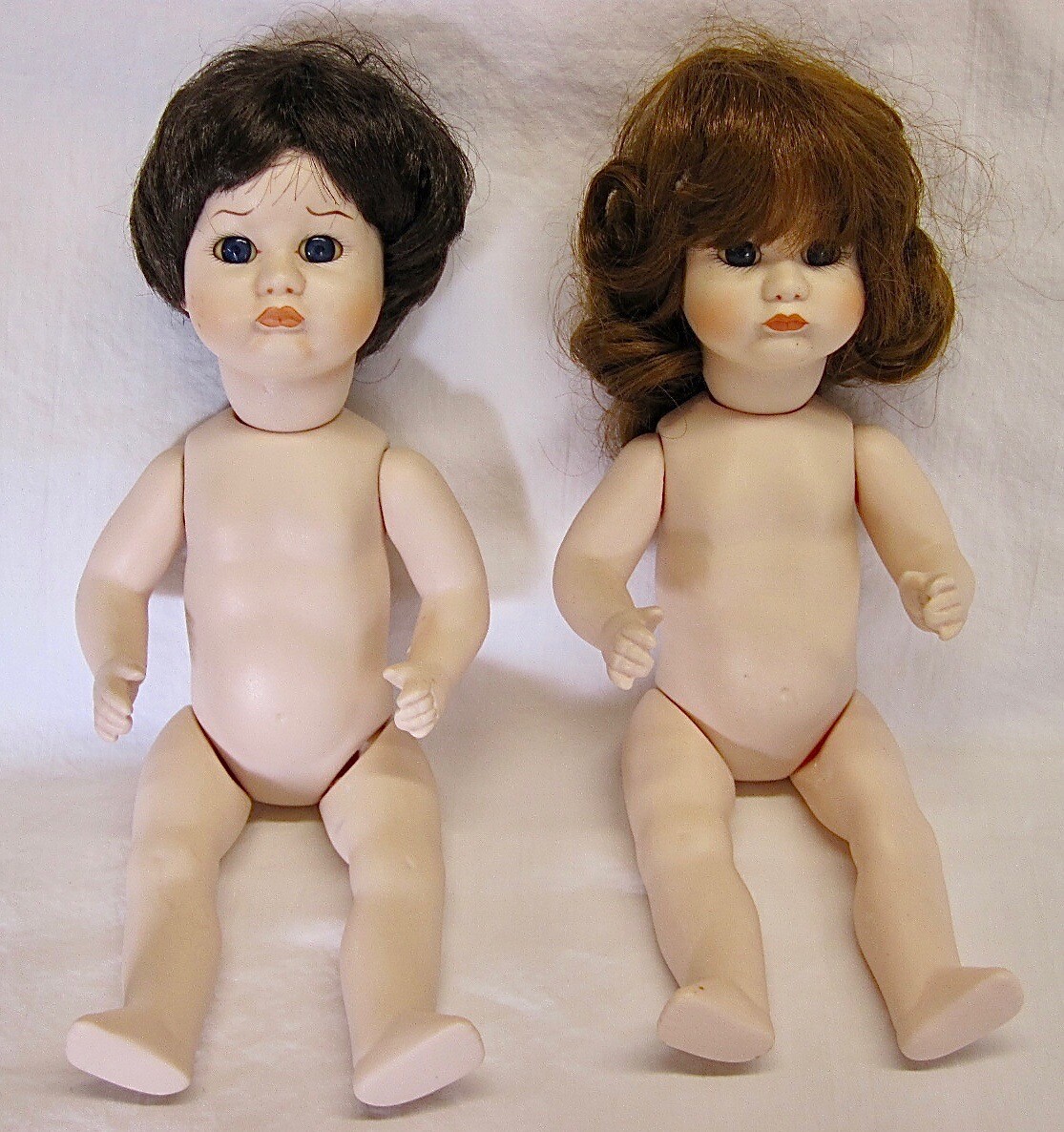 - Boy & Girl - W/ Hair - Abt 10 1/4" Tall