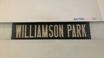 Williamson Park - Lancaster Vintage Linen Destination Bus Blind 1960 s