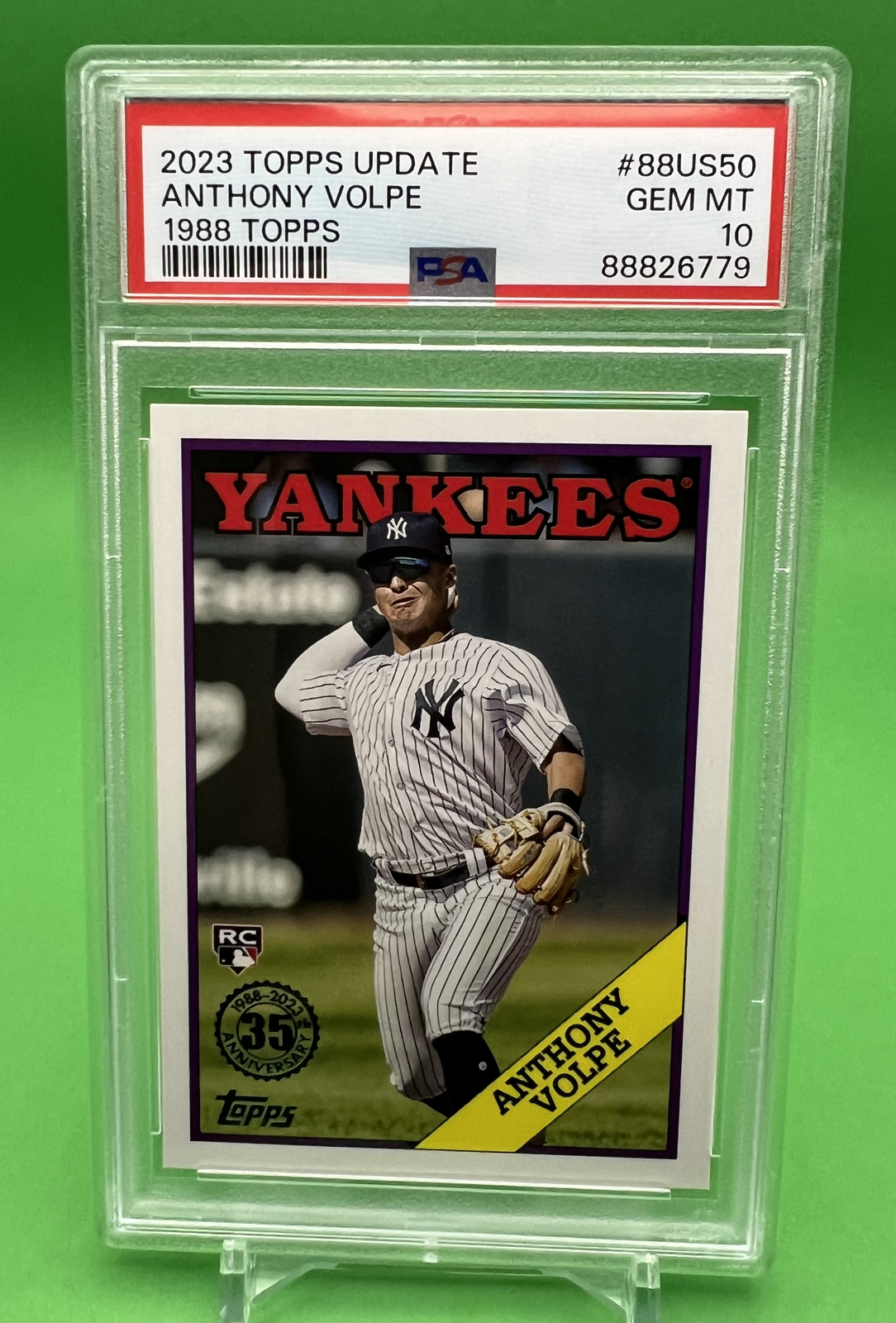 Anthony Volpe 2023 Topps Update Series - 1988 #88US50 NY Yankees PSA 10
