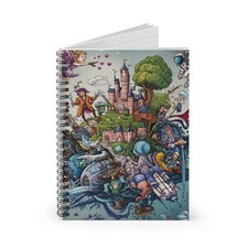 Fantasy World Doodle Spiral Notebook - Ruled Line, Journal, Diary, Sketchbook