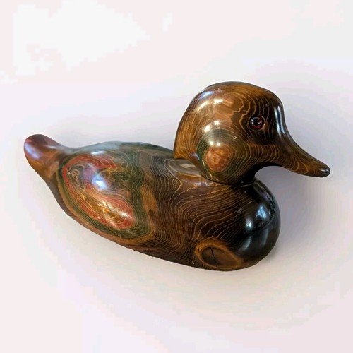 Vintage Bundy & Company John E. Bundy Carved Wood Duck Decoy Swivel Head