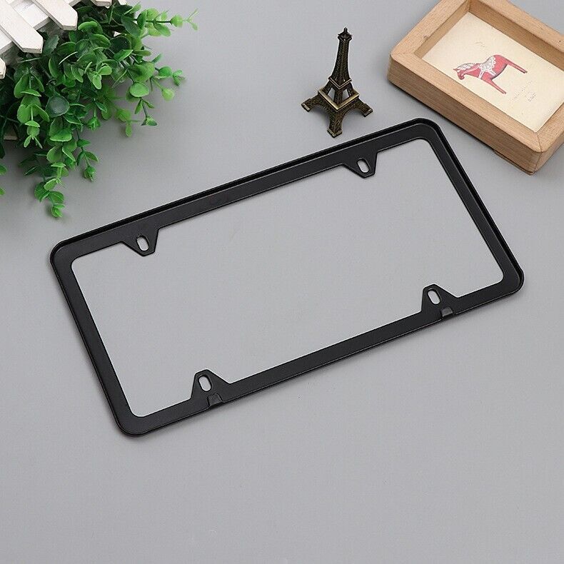 Black License Plate Frame Deselen S 2-Pack - Stainless Steel Thin Frame With Screw Caps 2 Pack Car Plate Holders - Foto 7