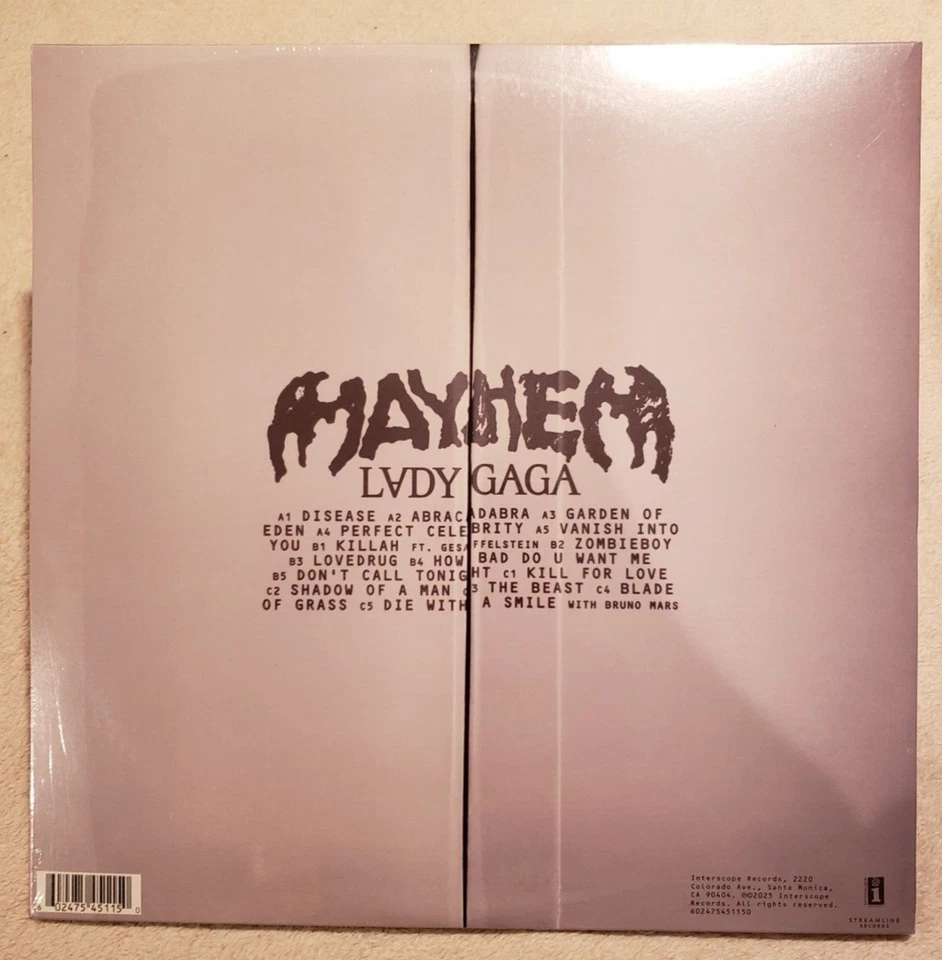 2 LP LADY GAGA MAYHEM 2025  LIMITED EDITION - Image 2 of 2