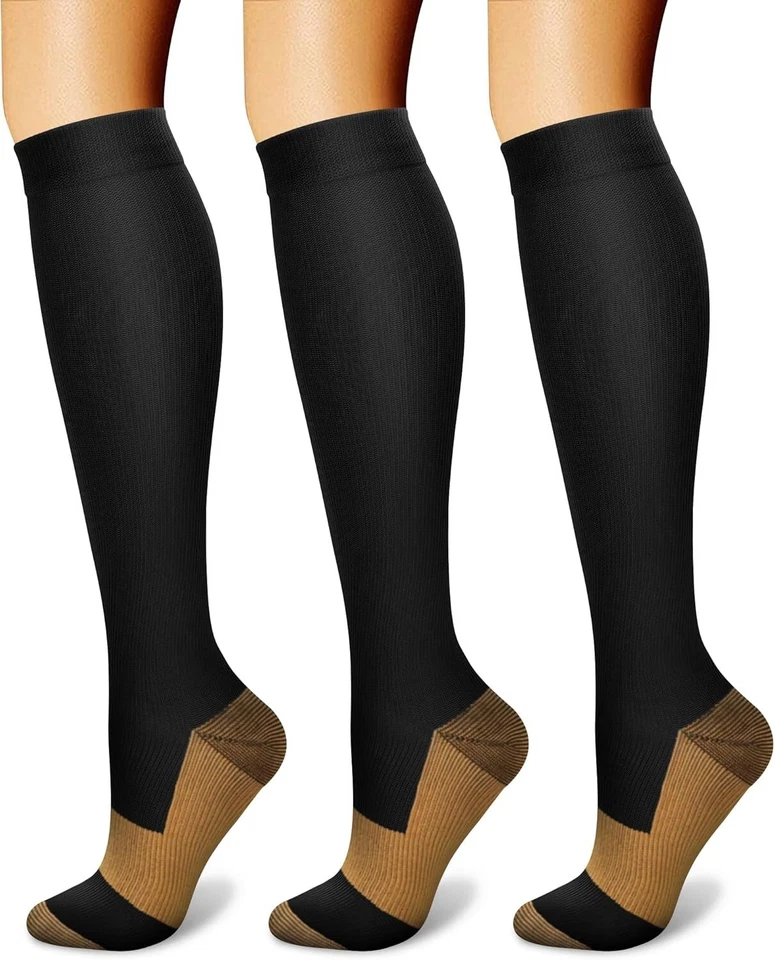 Compression Socks for Women & Men - 3 Pairs 15-20 mmHg for Athletic Performance - Image 3 of 4