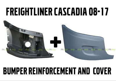 Freightliner Cascadia Bumper Right Side Reinforcement & Cover With NO Fog Hole 
